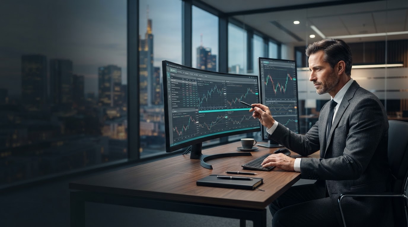 BitcoinTrader AI real-time data analysis dashboard visualizing market signals